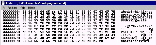 codepage ascii